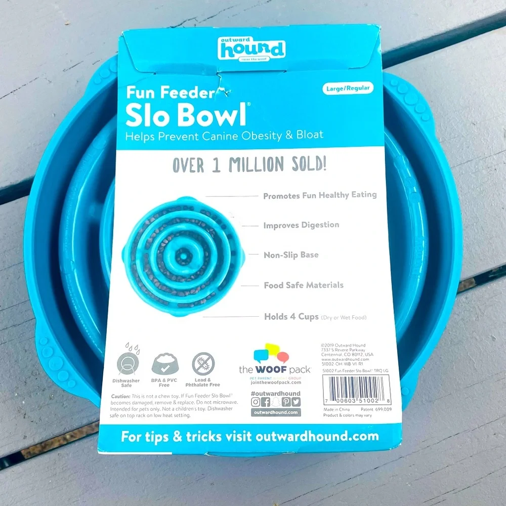 Outward Hound Fun Feeder Slow Eating Bowl for Dogs - Large 10